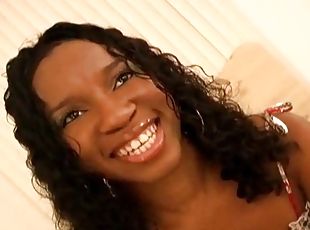 Shayla Banks toys her shaved ebony pussy to orgasm in solo clip