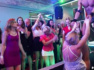 Party whores at the night club sucking dick and fucking strippers