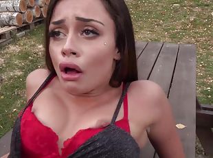 Exotic bitch with a tight wet pussy gets nailed outdoors