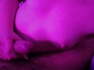 little slut jerks my cock off and loves how I cum on her 18 years old