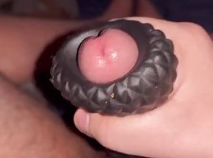 Big cock filling pocket pussy with  cum