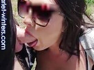 Horny Teacher gives her student a quickie Blowjob during an outdoor field trip