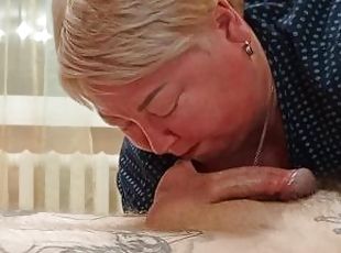 mother-in-law shows my wife how to do a deep blowjob properly close up