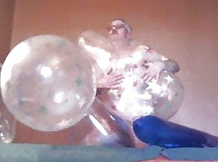 Clear Balloon Cluster Fuck and Pop!   Oldie but Goodie