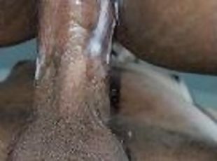 Creamy African pussy close up