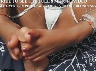 EBONY GODDESS LIA SHOWS OFF FEET AND GIVES DILDO A FOOT JOB  - SEE FULL VIDEO ONLY ON ONLYFANS