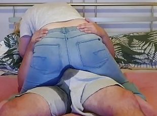 ? New Video! Horny Girl Pissing Her Jeans Over Boyfriends Lap While Kissing )