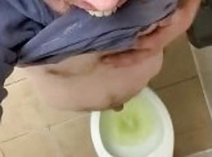 Peeing In Public Toilet Overhead Shot BlondNBlue22 Sexy Young Male Pee Fetish