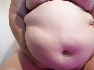 BBW riding a dildo and moaning