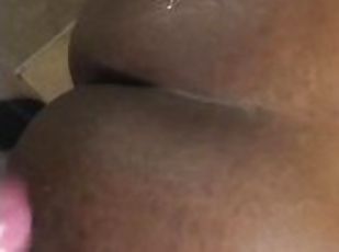Black teen farts out anal creampie