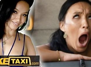 Fake Taxi Bikini Babe Asia Vargas strips in the back of the cab to the drivers delight