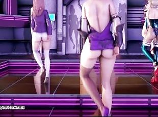 [MMD] PinkCat - Doa Hot Striptease Kasumi Marie Rose Nyotengu Honoka Ayane 4K 60FPS