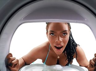 Roommates With Fuck Buddy Benefits, Halle Hayes - interracial hardcore half stuck in laundry machine