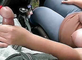Young, Hot, Mom with Lactating Tits, Blowjob in the Car, homemade, POV, in a Taxi.