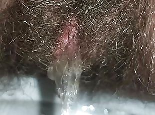 Super Hairy Pussy Pissing