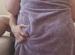 Fat granny gives a blowjob to a young man. Her fat ass is real and juicy.
