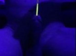 The whole glowing stick in the penis