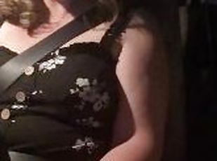 Horny Milf In Sundress Cums Hard In Car While Driving Home After Work