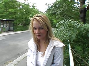 POV Blowjob by Blonde Amateur Girl Outdoors in Public