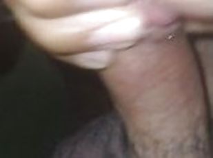 Someone left my booth at gloryhole after cumming on my cock, so I masturbate with his all his cum