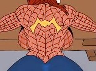 Spider girl getting fucked by huge dick. Doggystyle Hentai Cartoon
