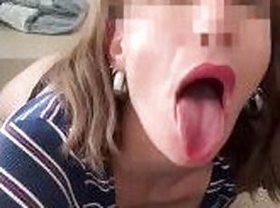 Cum in my pretty little mouth! Best sloppy BLOWJOB and DEEPTHROAT like the good girl I am