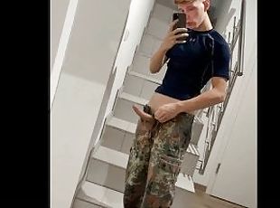 German blonde boy from the German armed forces is horny